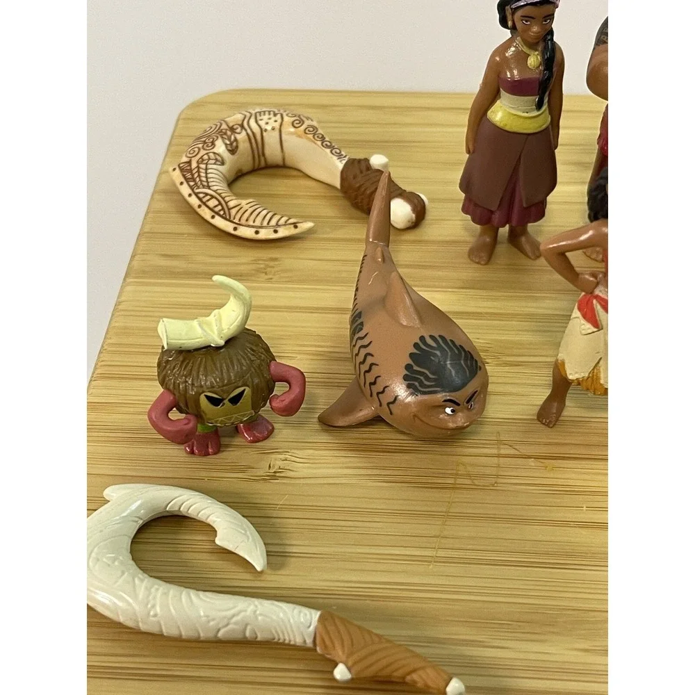 Disney Store Moana Playset Figures Cake Topper PVC‎ Toy Lot of 10 Figures